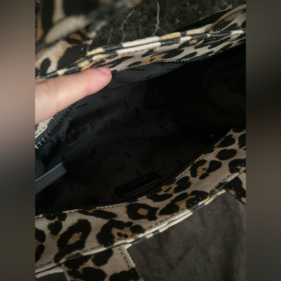 DKNY Black and Tan Leopard Crossbody Bag - Picture 9 of 14